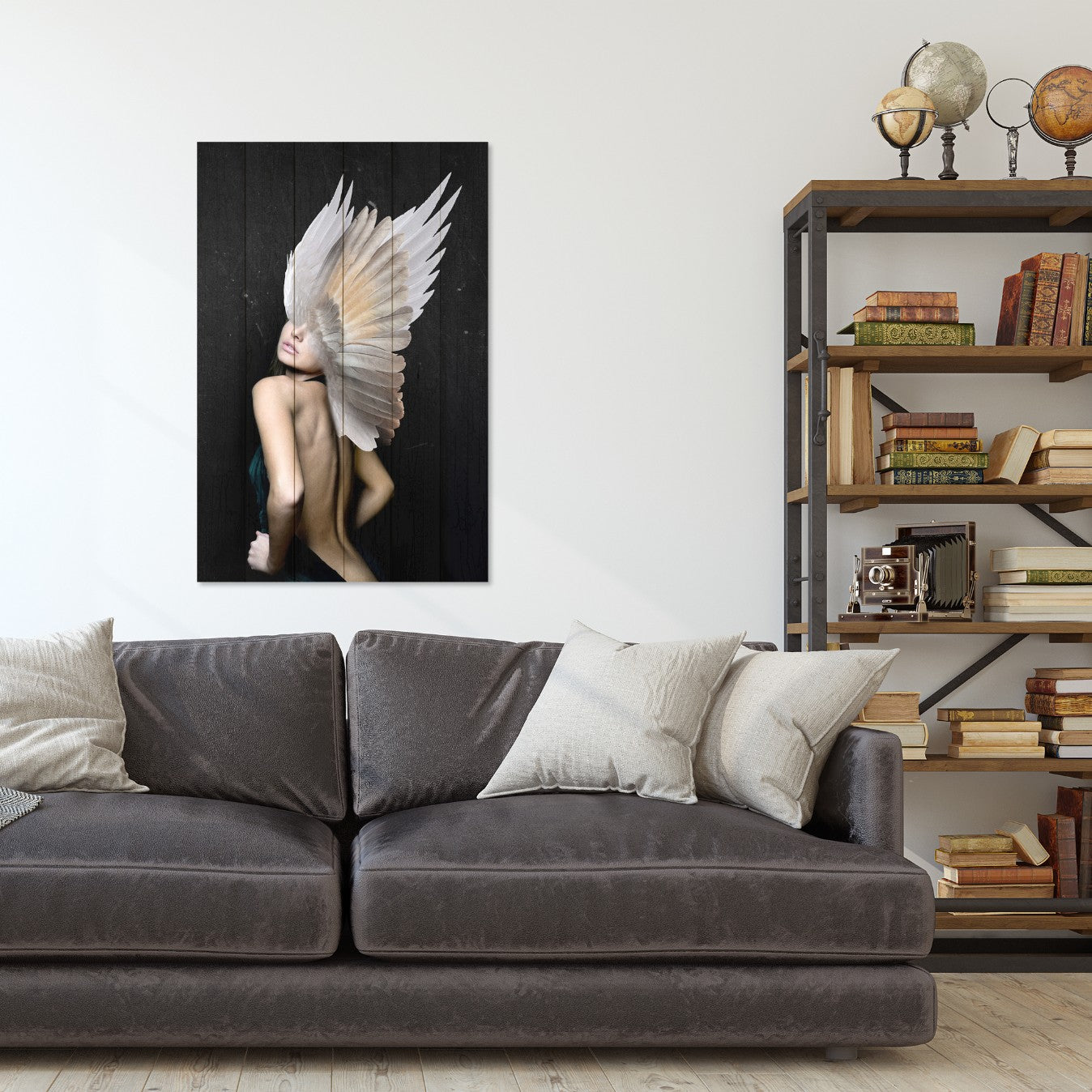 Obraz Wood Woman with White Wings-40x60 cm