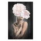 Obraz Wood Woman with Pink Peonies-70x90 cm