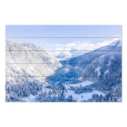 Wood Picture Winter Mountain Landscape-30x40 cm