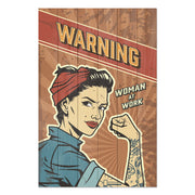 Wood Picture Warning-50x70 cm