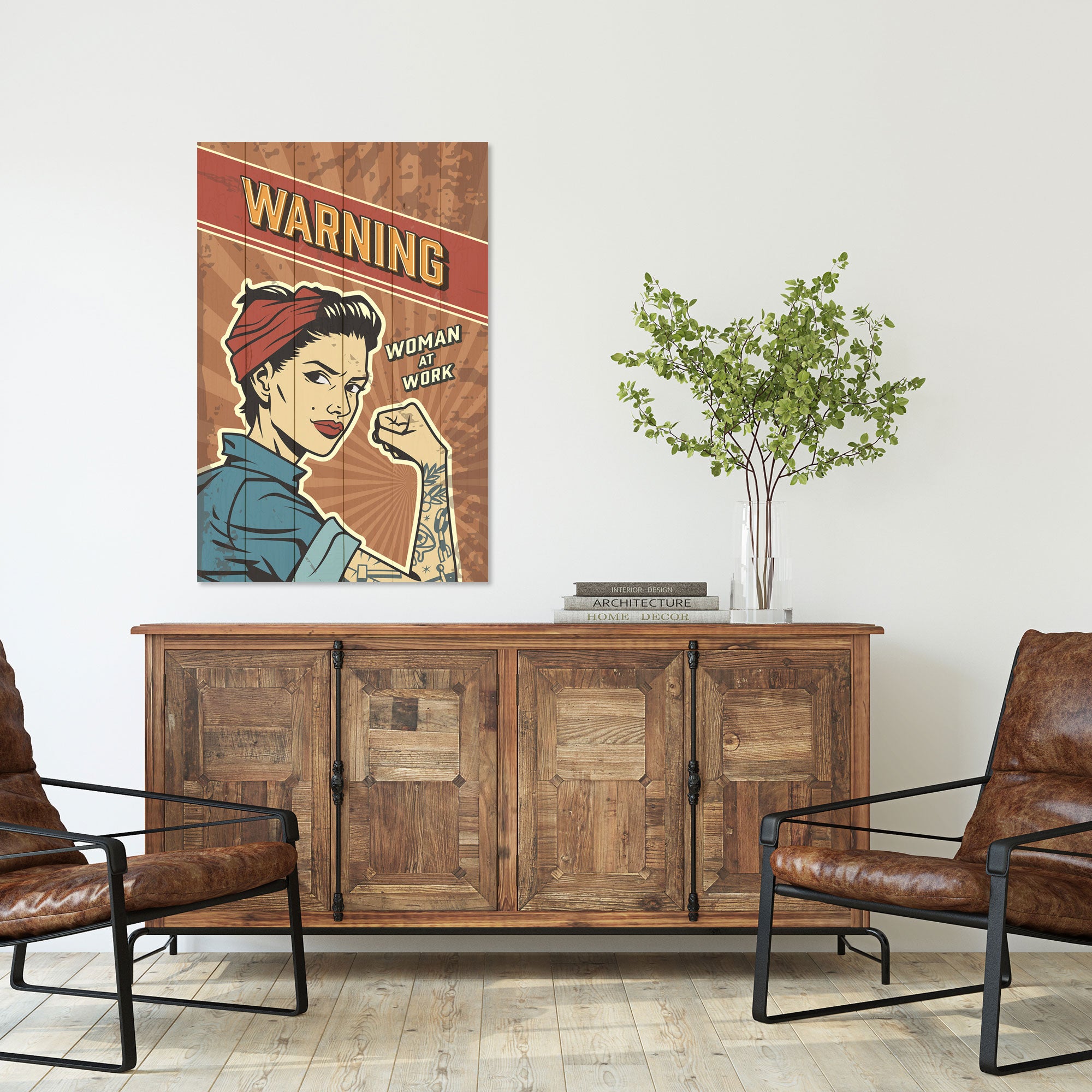 Obraz Wood Warning-40x60 cm