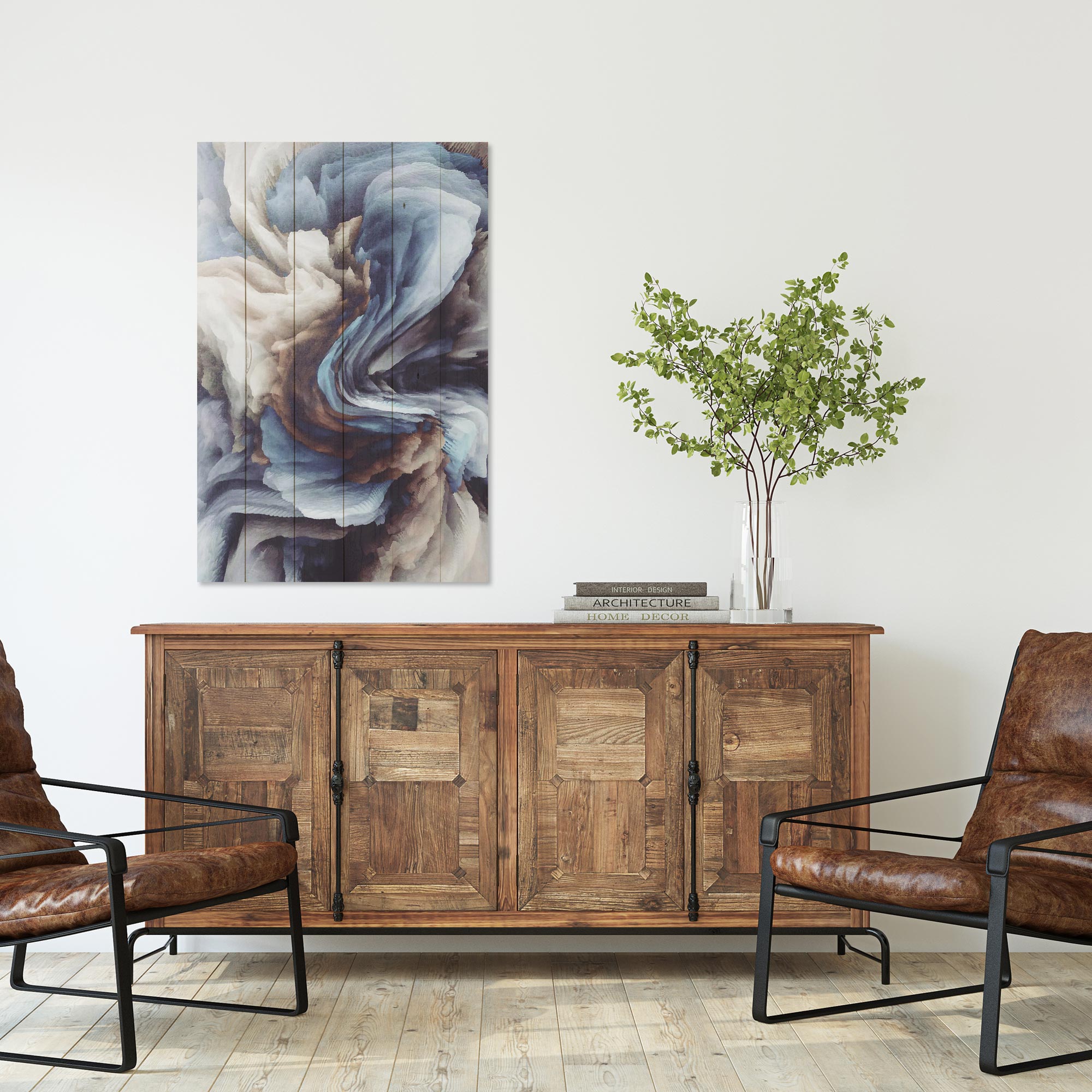 Obraz Wood Swirling Shapes-40x60 cm