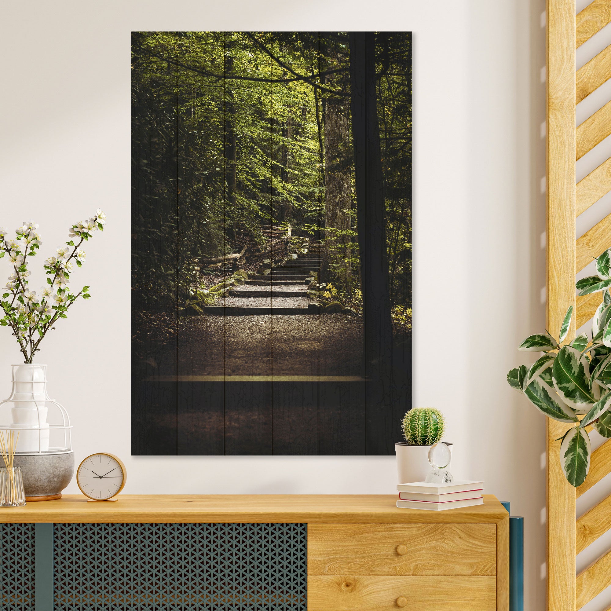 Obraz Wood Stairs in the Forest-40x60 cm