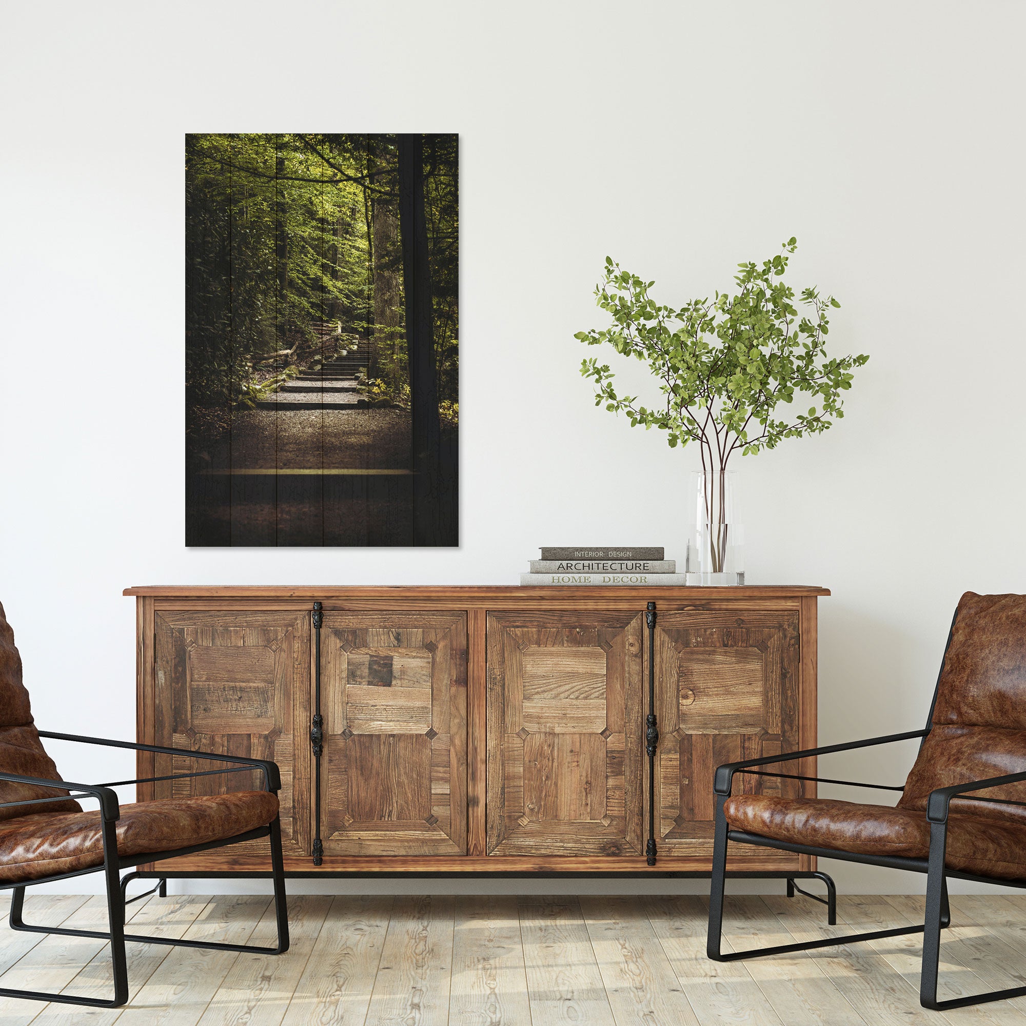 Obraz Wood Stairs in the Forest-30x30 cm