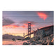 Obraz Wood Západ slunce nad Golden Gate Bridge-50x70 cm