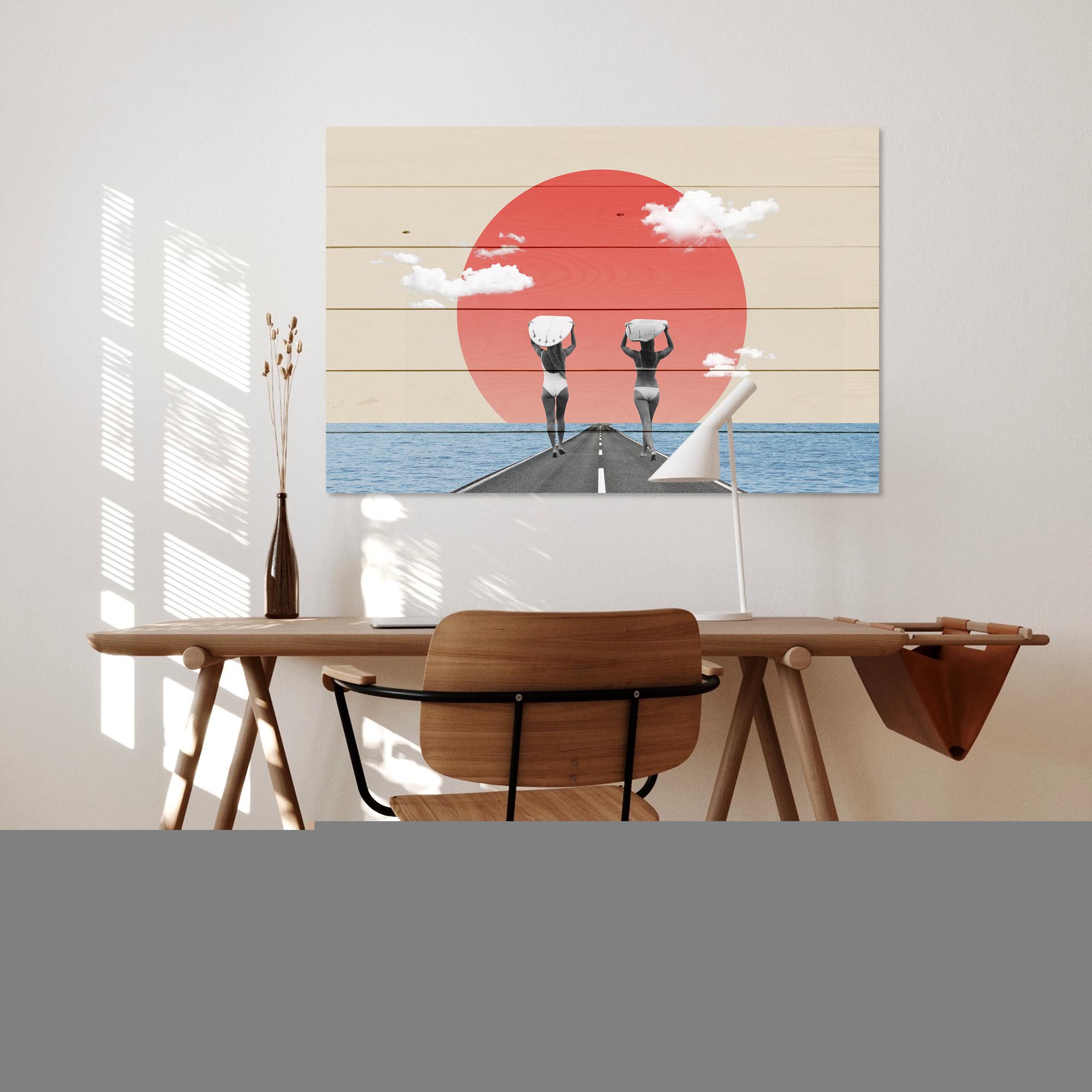 Bild Holz Vintage Collage Surfers Road-30x40 cm