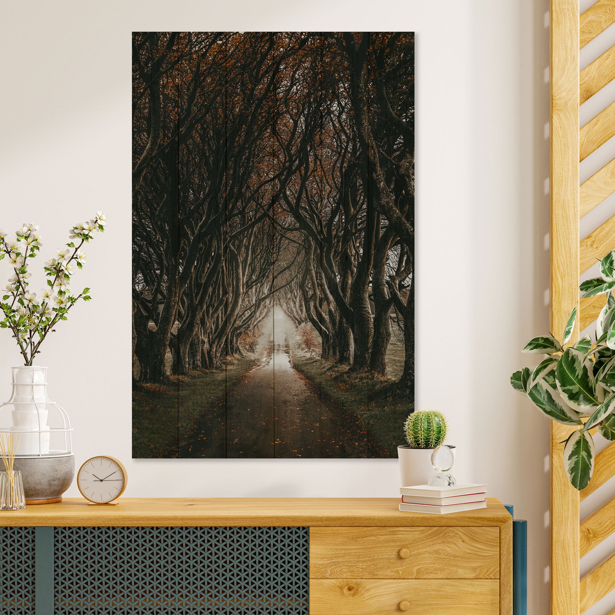 Obraz Wood Cesta mezi stromy-30x30 cm