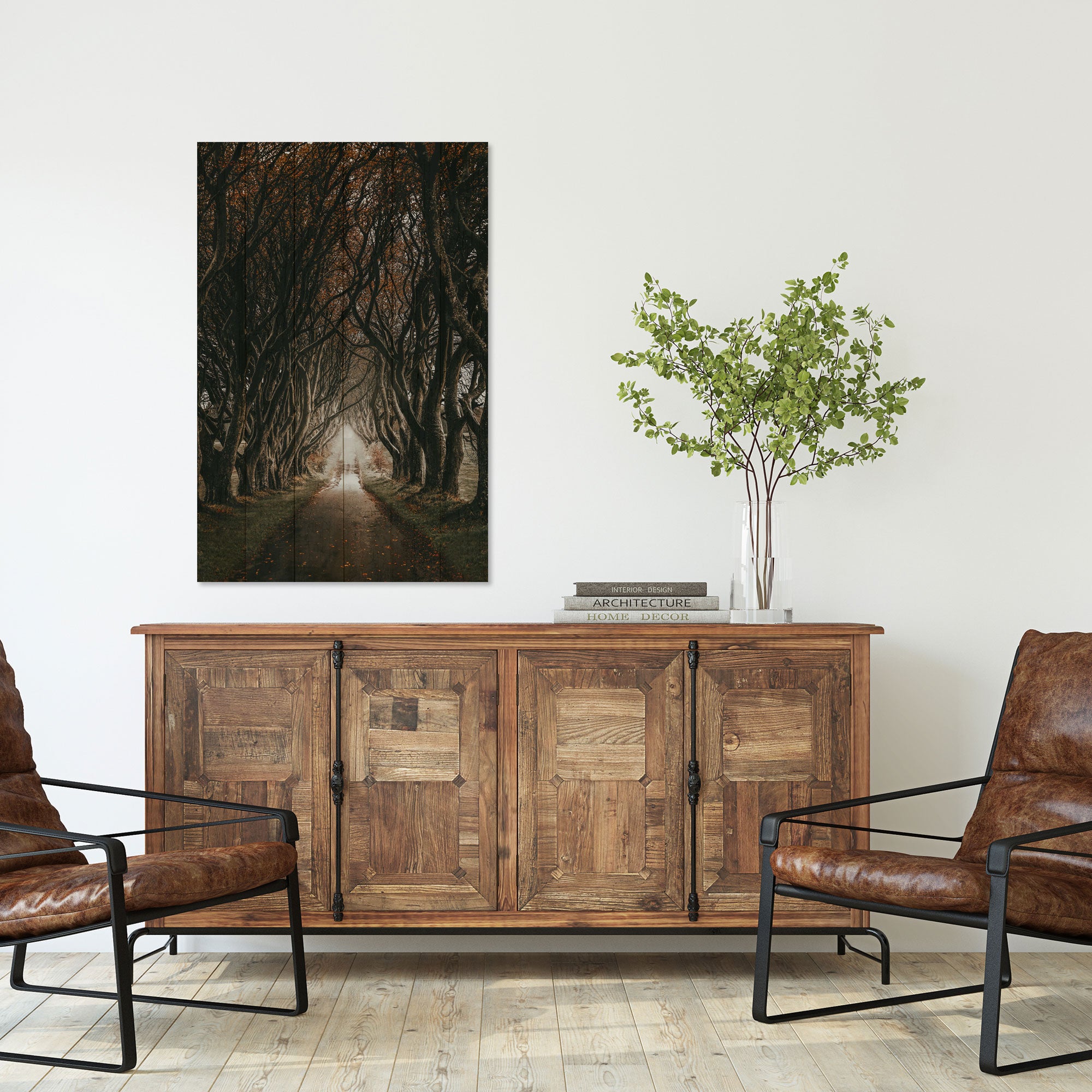 Obraz Wood Cesta mezi stromy-30x30 cm