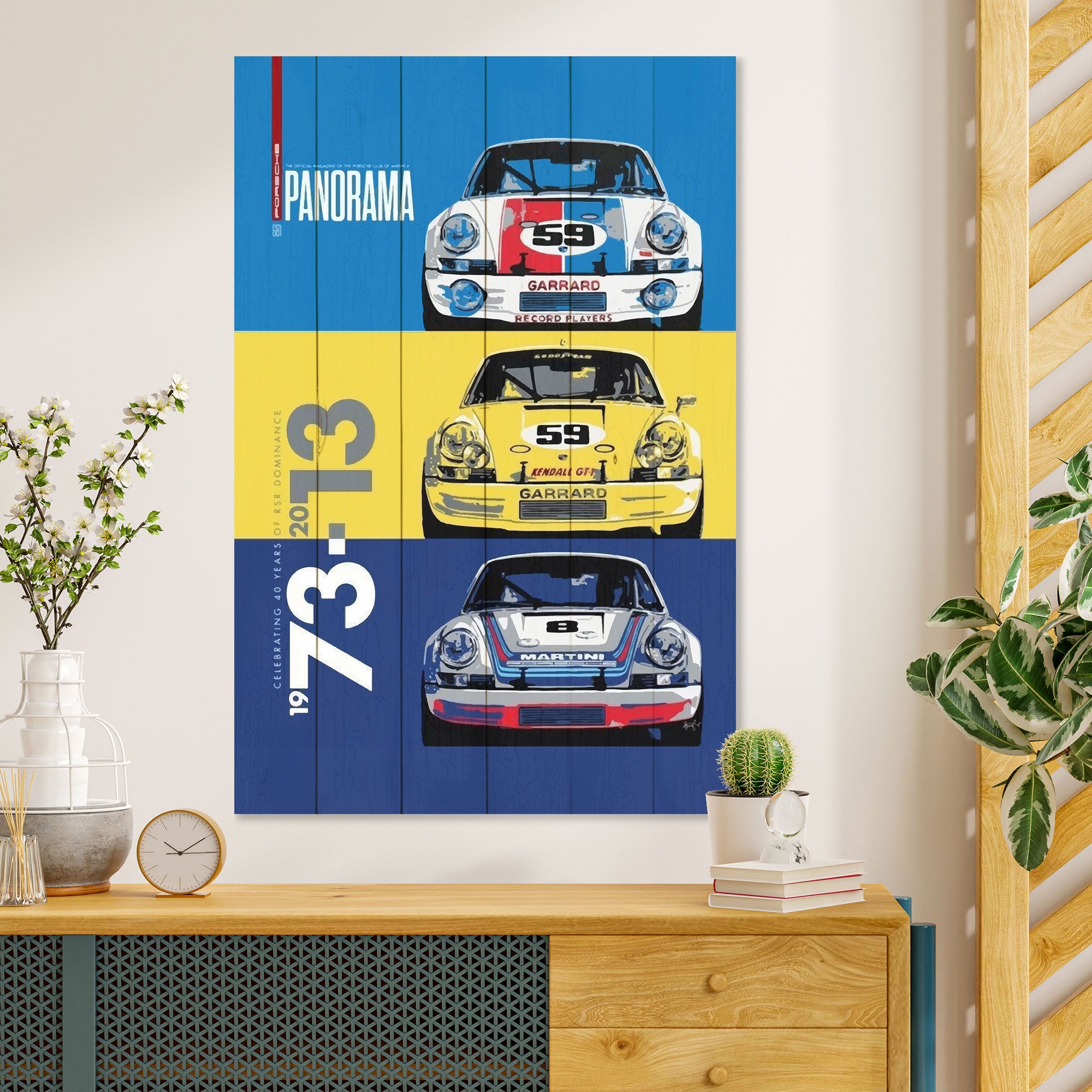 Wood Painting Rally Cars-20x30 cm