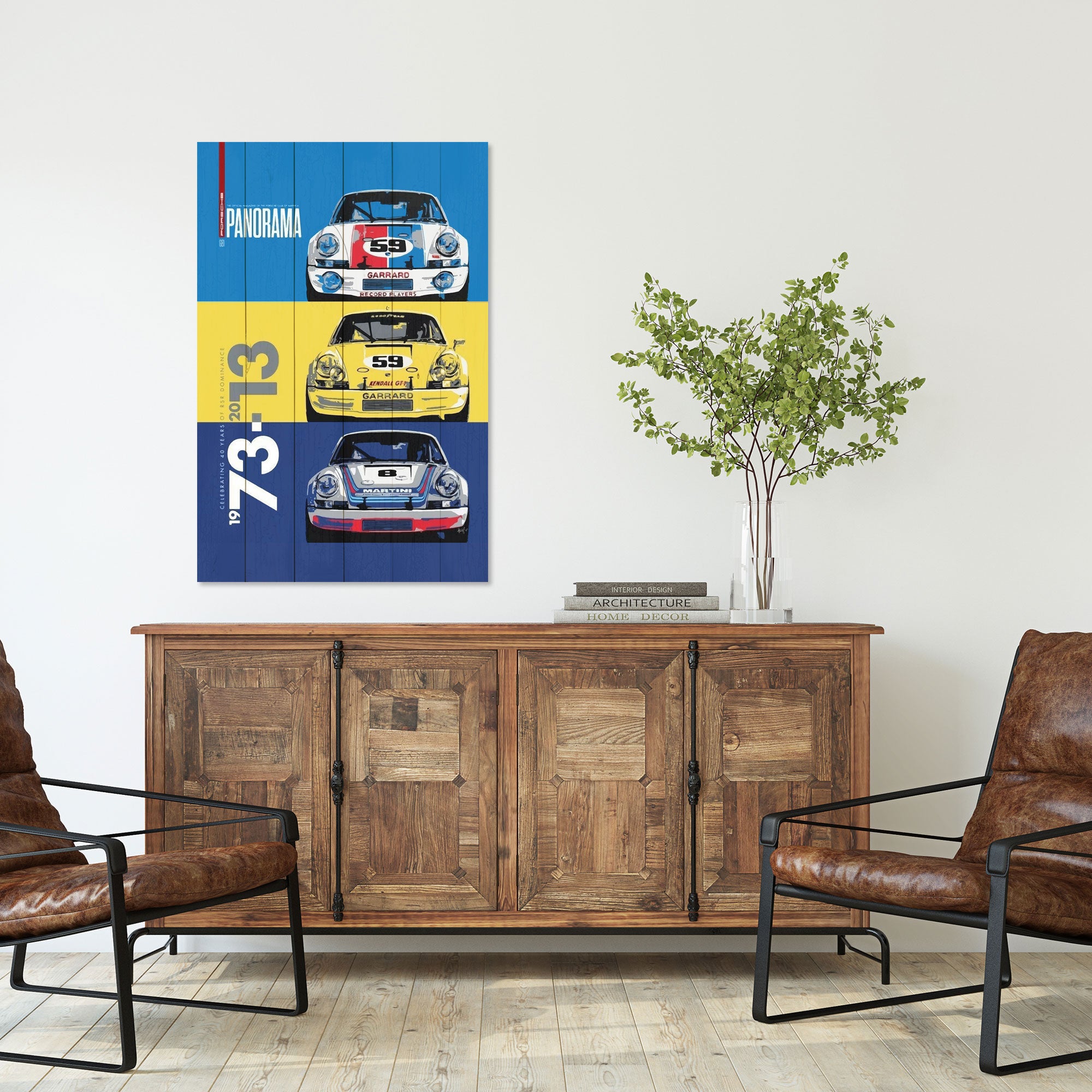 Wood Painting Rally Cars-30x40 cm
