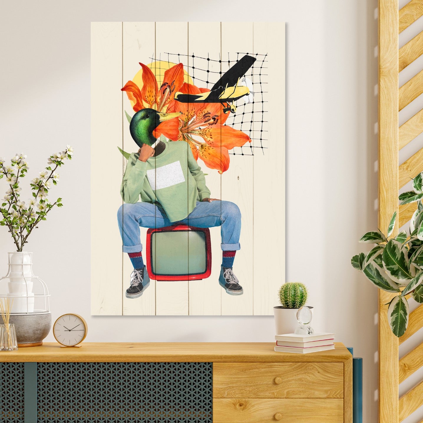 Obraz Wood Man with a Duck's Head-40x60 cm