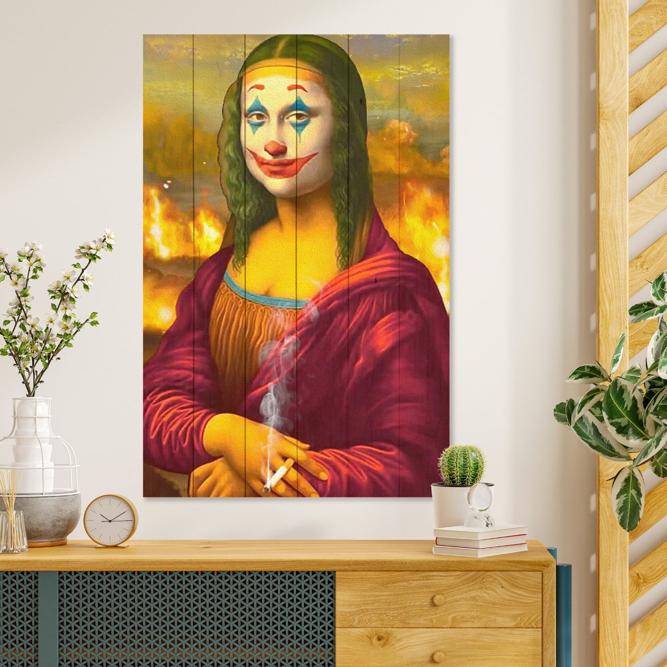 Obraz Wood Mona Lisa Koláž Jocker
