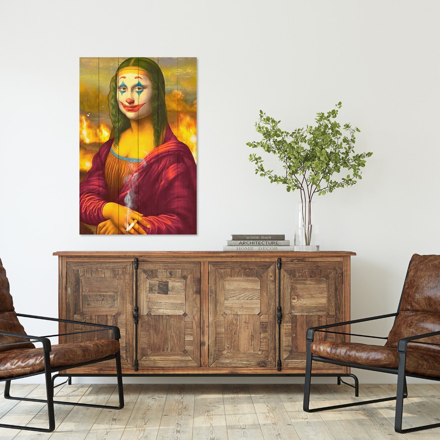 Obraz Wood Mona Lisa Koláž Jocker