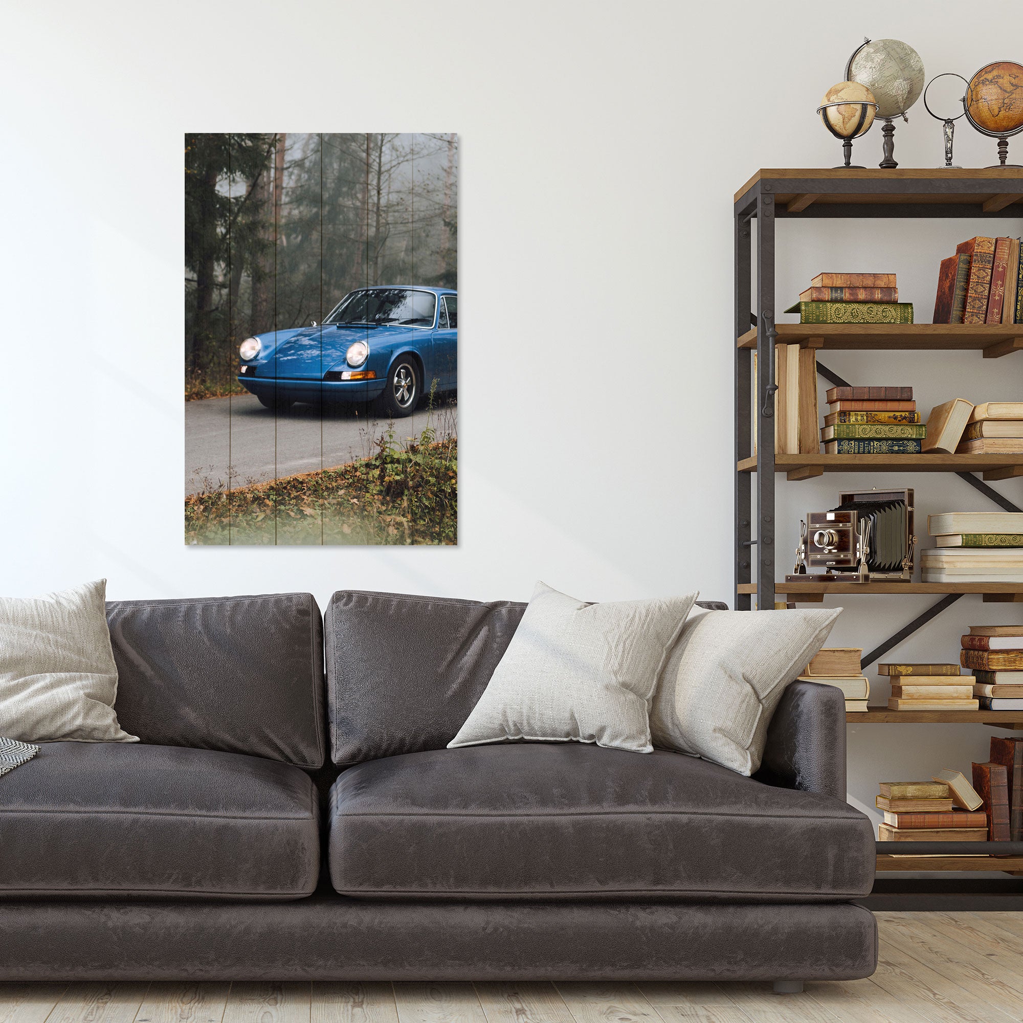 Bild Holz Morgendliche Fahrt-70x90 cm