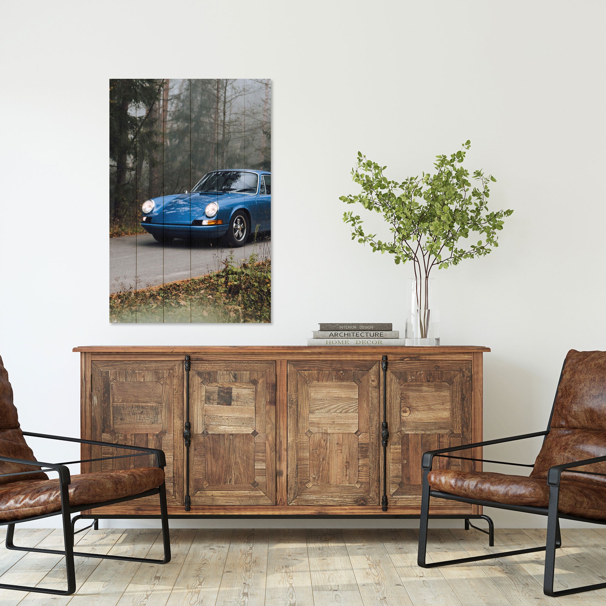 Bild Holz Morgendliche Fahrt-70x90 cm