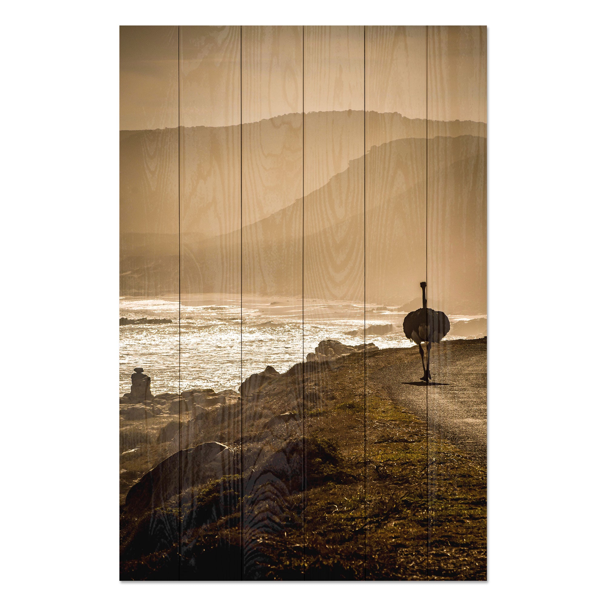 Bild Wood Strauß an der Küste-70x90 cm