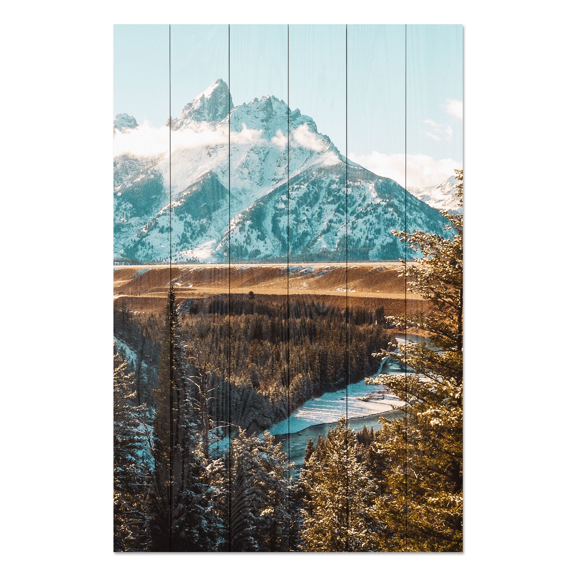 Wood Picture Mountain Landscape-20x30 cm