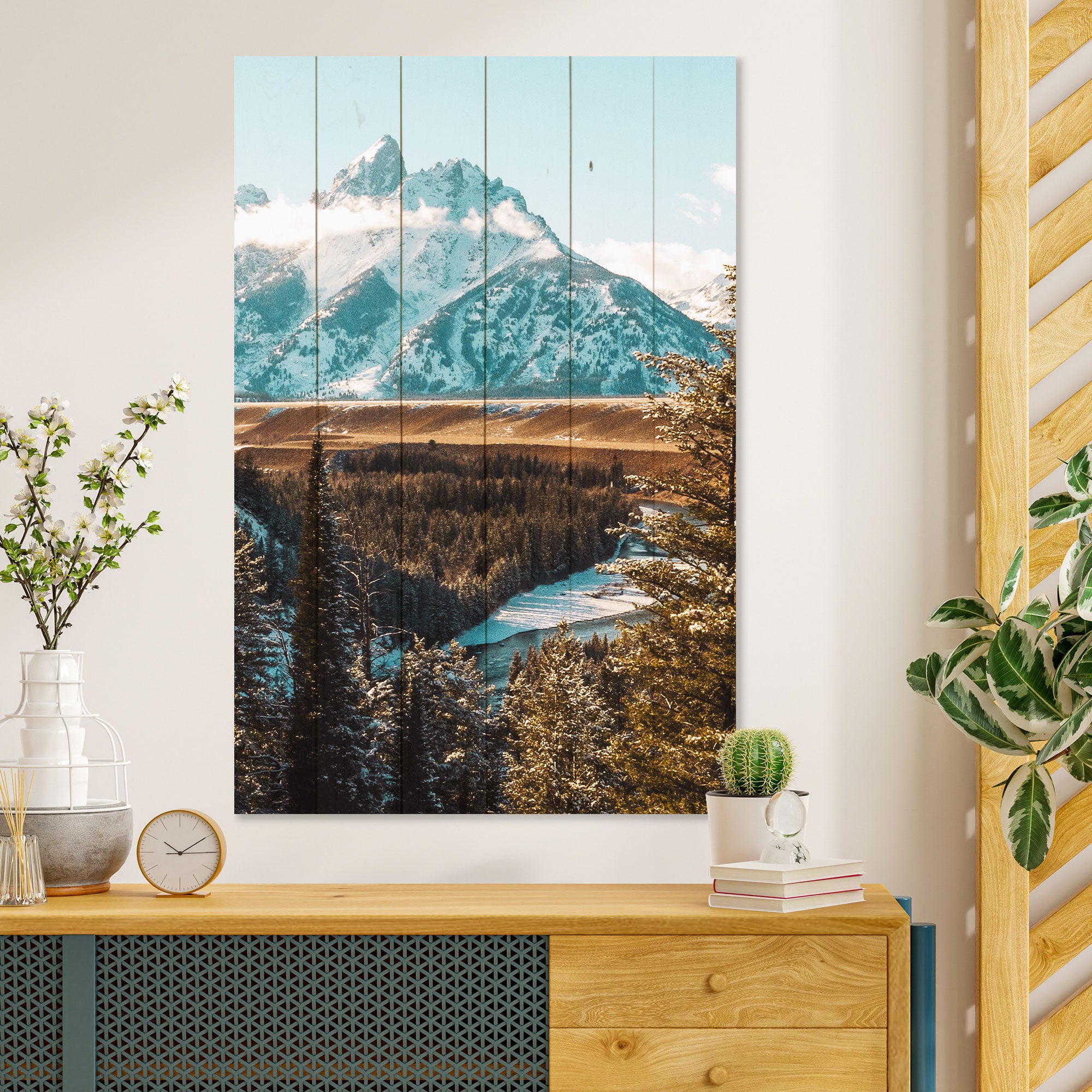 Wood Picture Mountain Landscape-20x30 cm