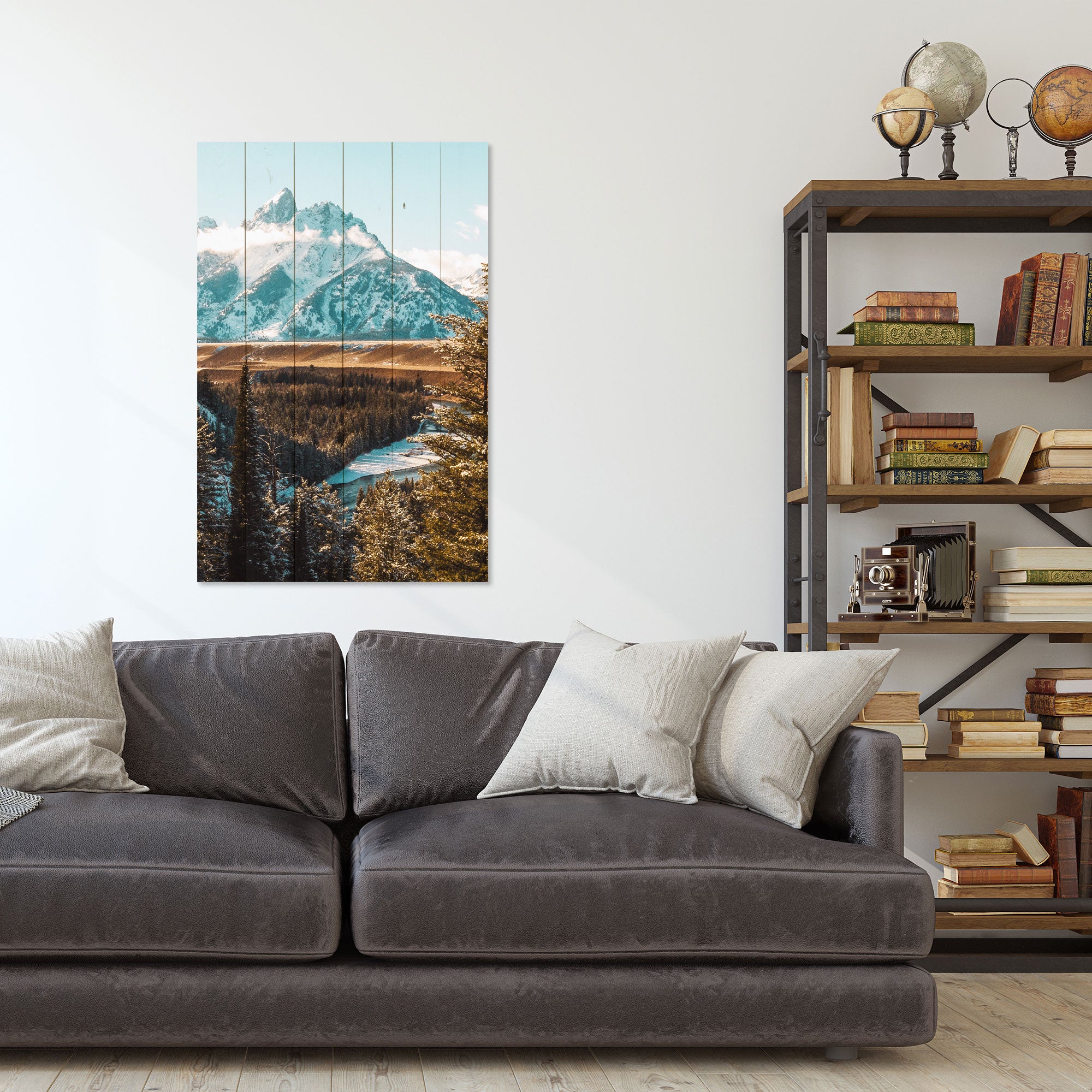 Wood Picture Mountain Landscape-20x30 cm