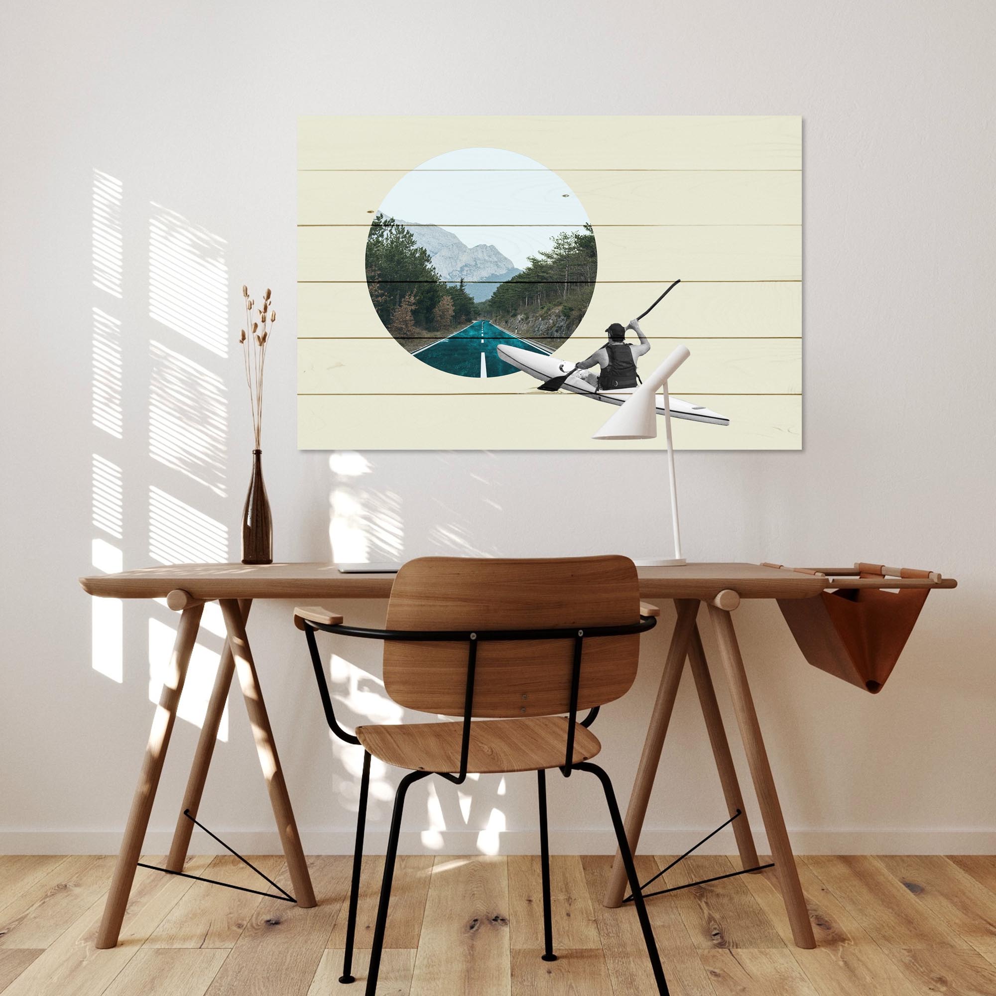 Wood Picture Kayaking Road-50x70 cm
