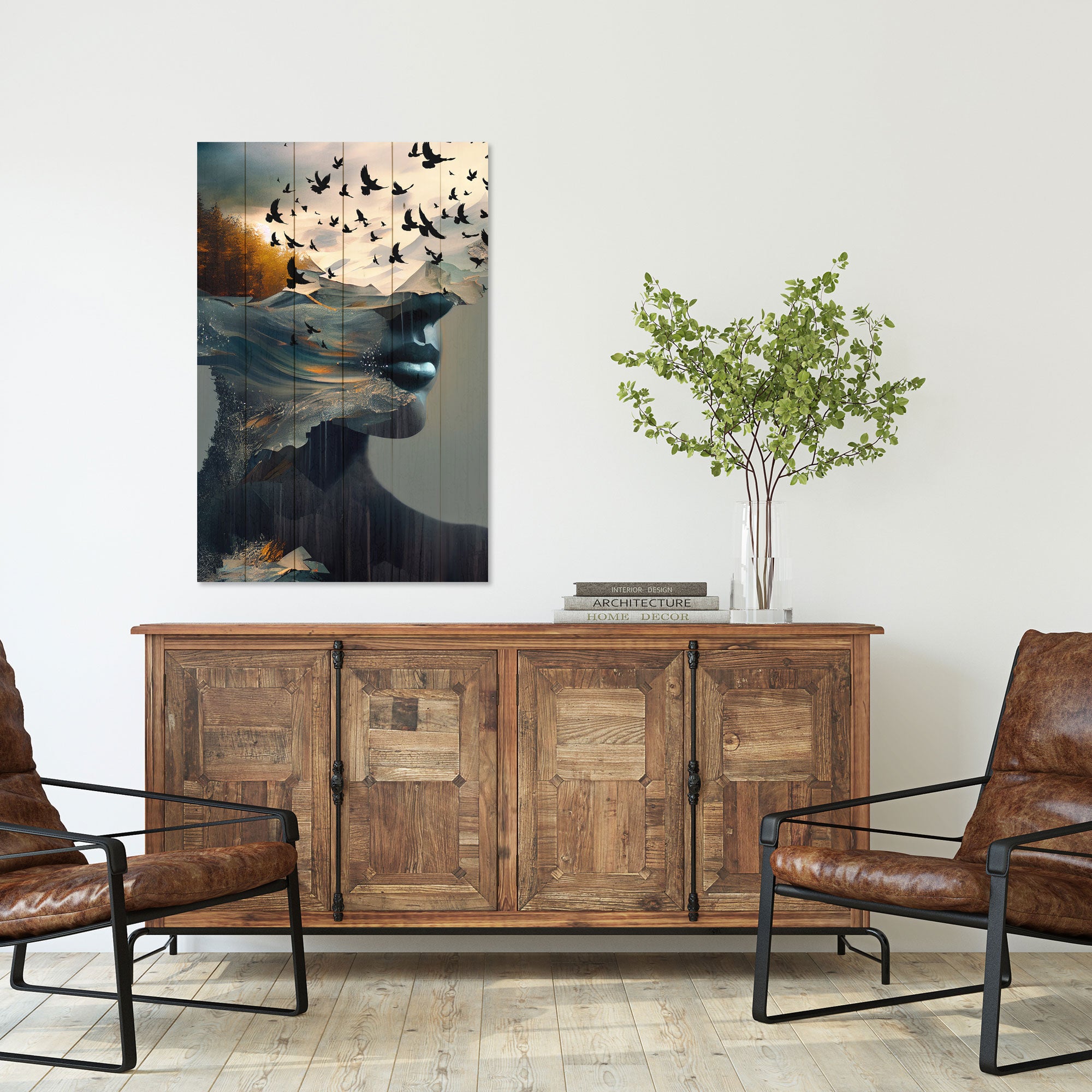 Obraz Wood Otvorená Myseľ-40x60 cm