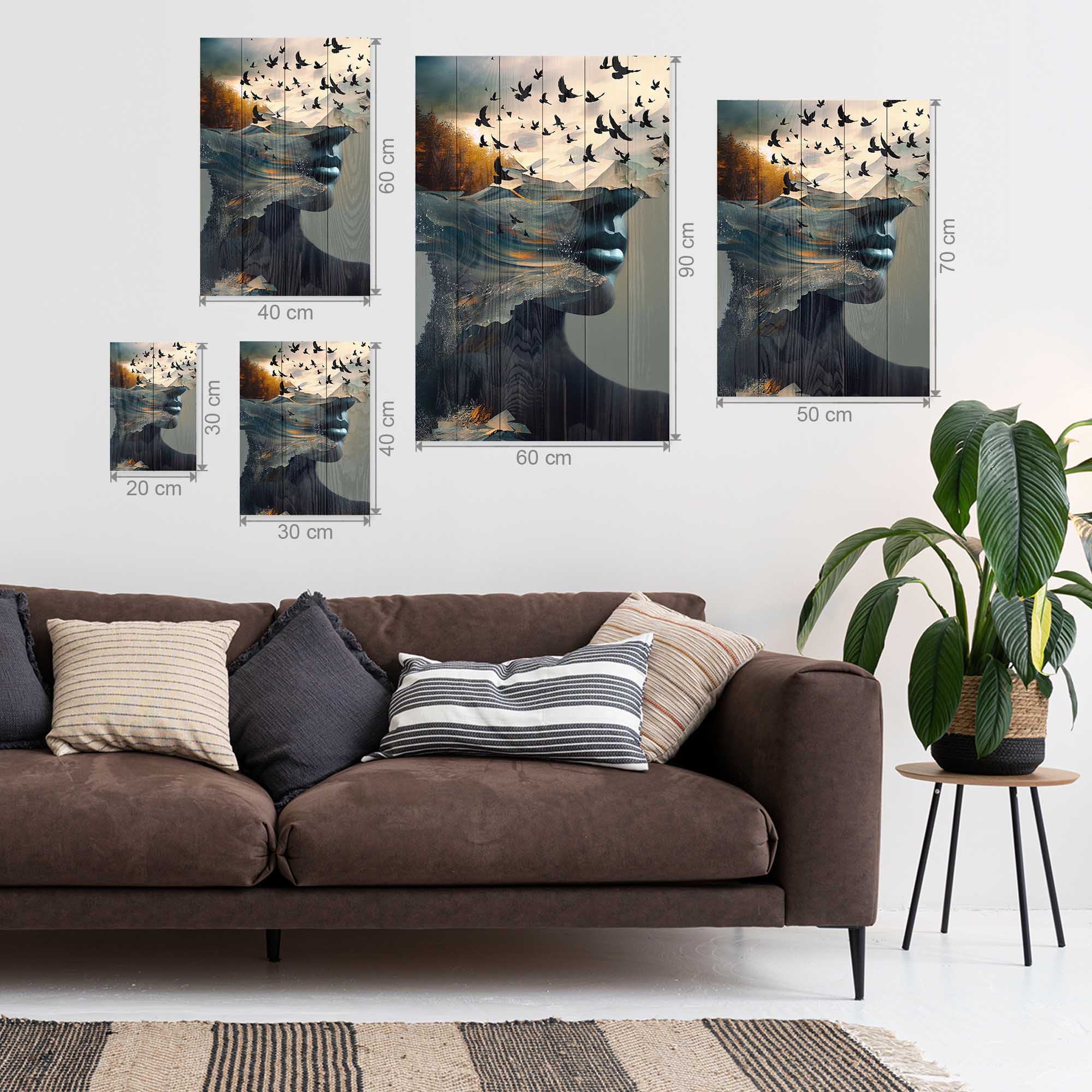 Obraz Wood Otvorená Myseľ-70x90 cm