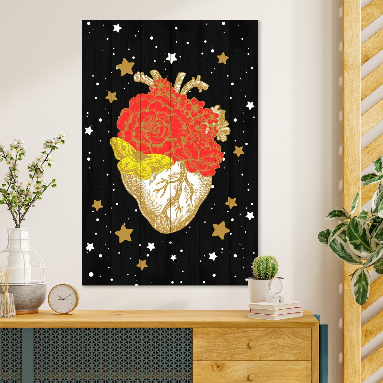 Wood Picture Heart in the Galaxy-70x90 cm