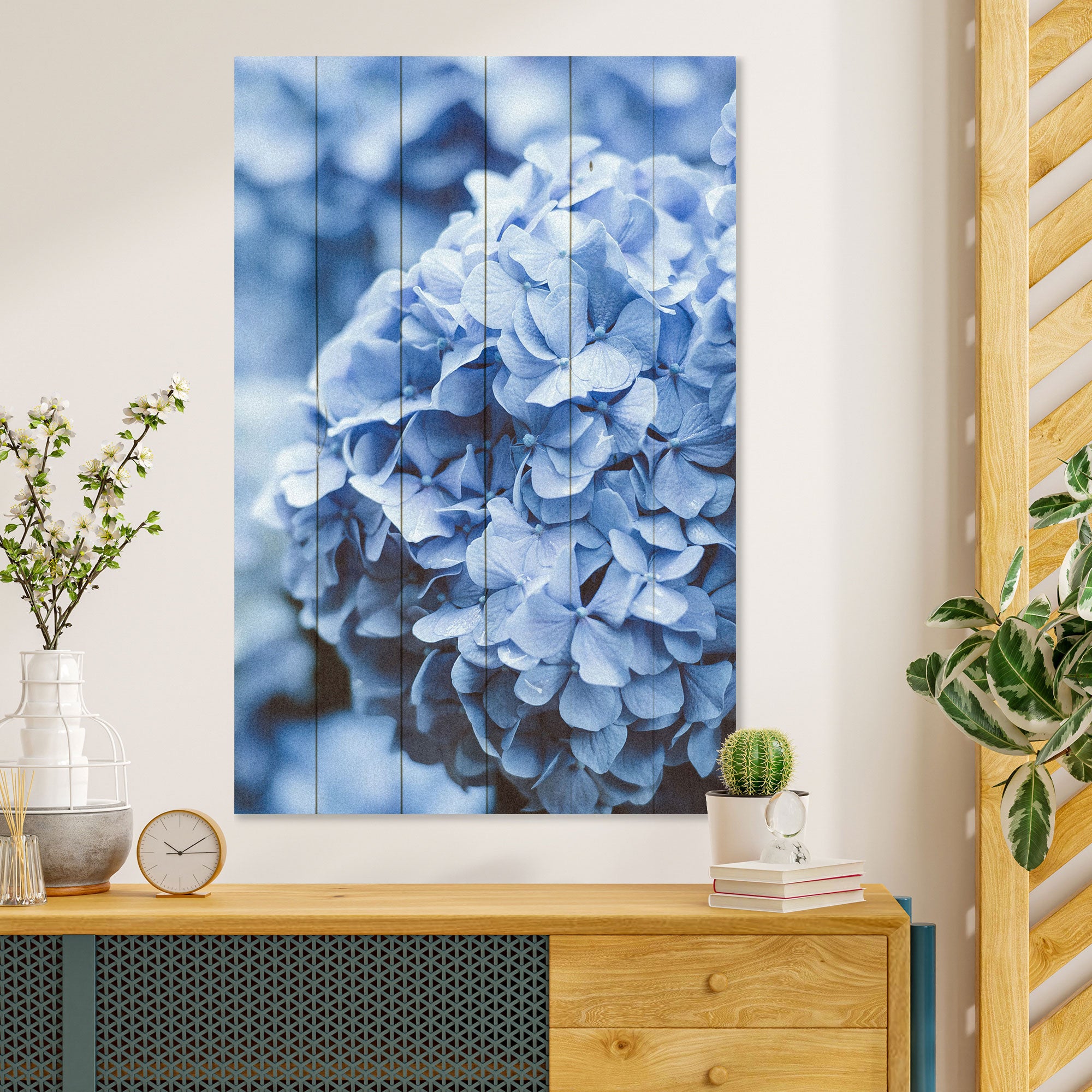 Wood Picture Hydrangea-30x30 cm