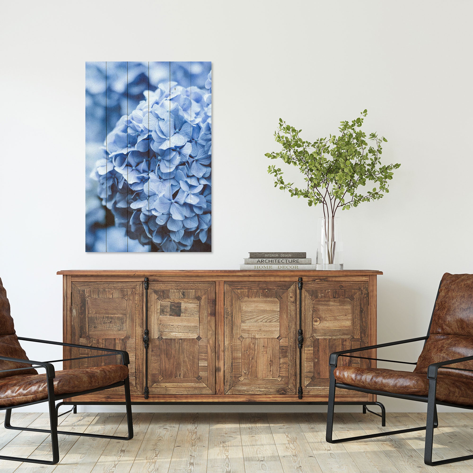 Wood Picture Hydrangea-30x30 cm