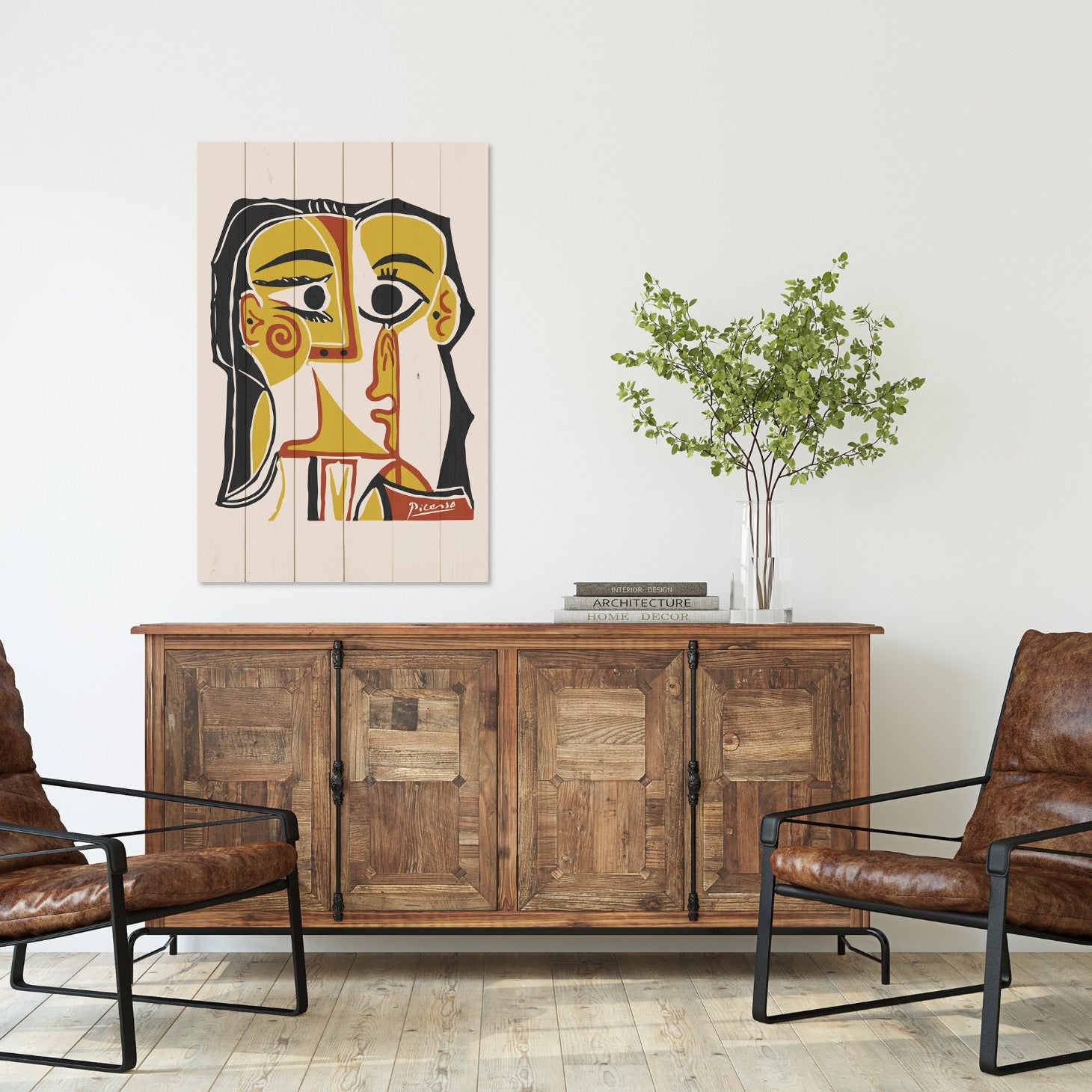 Obraz Wood Picasso Abstract 2-30x40 cm