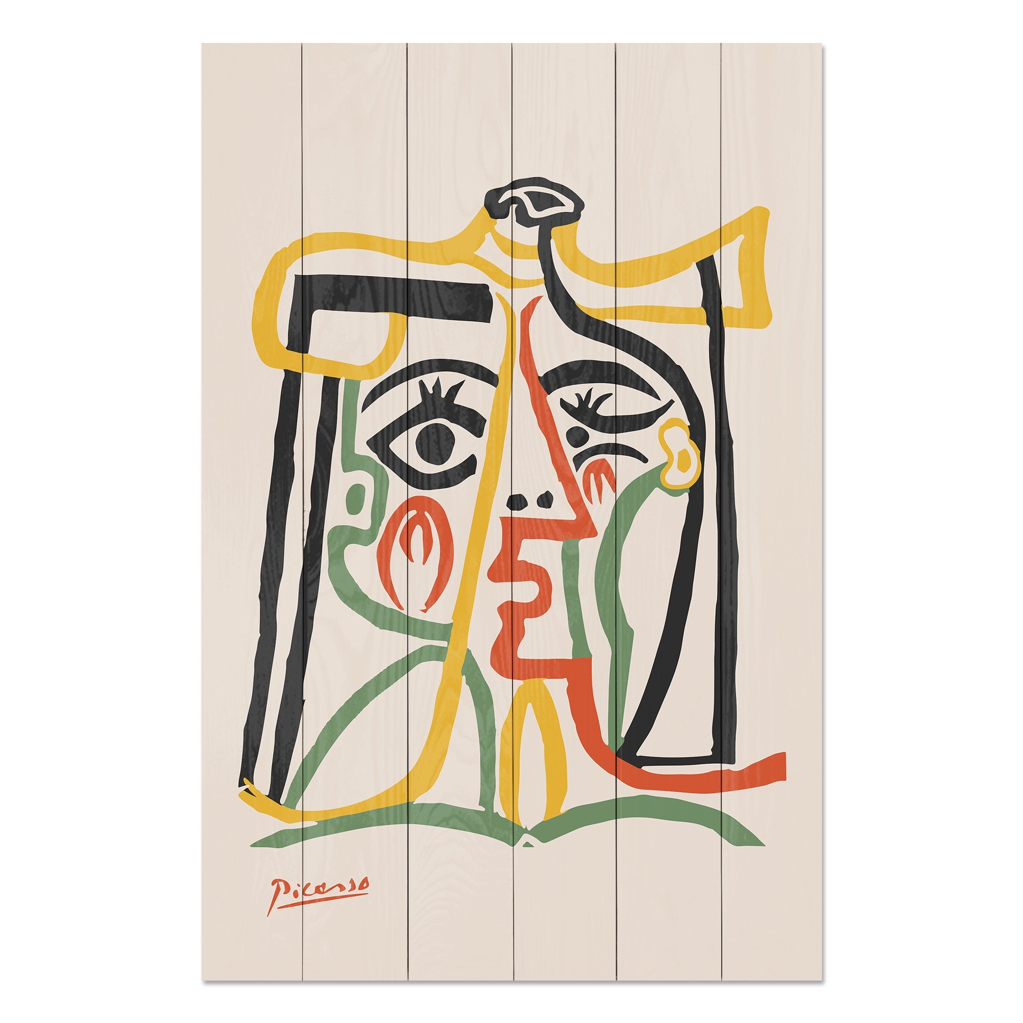 Obraz Wood Picasso Abstract 3-70x90 cm