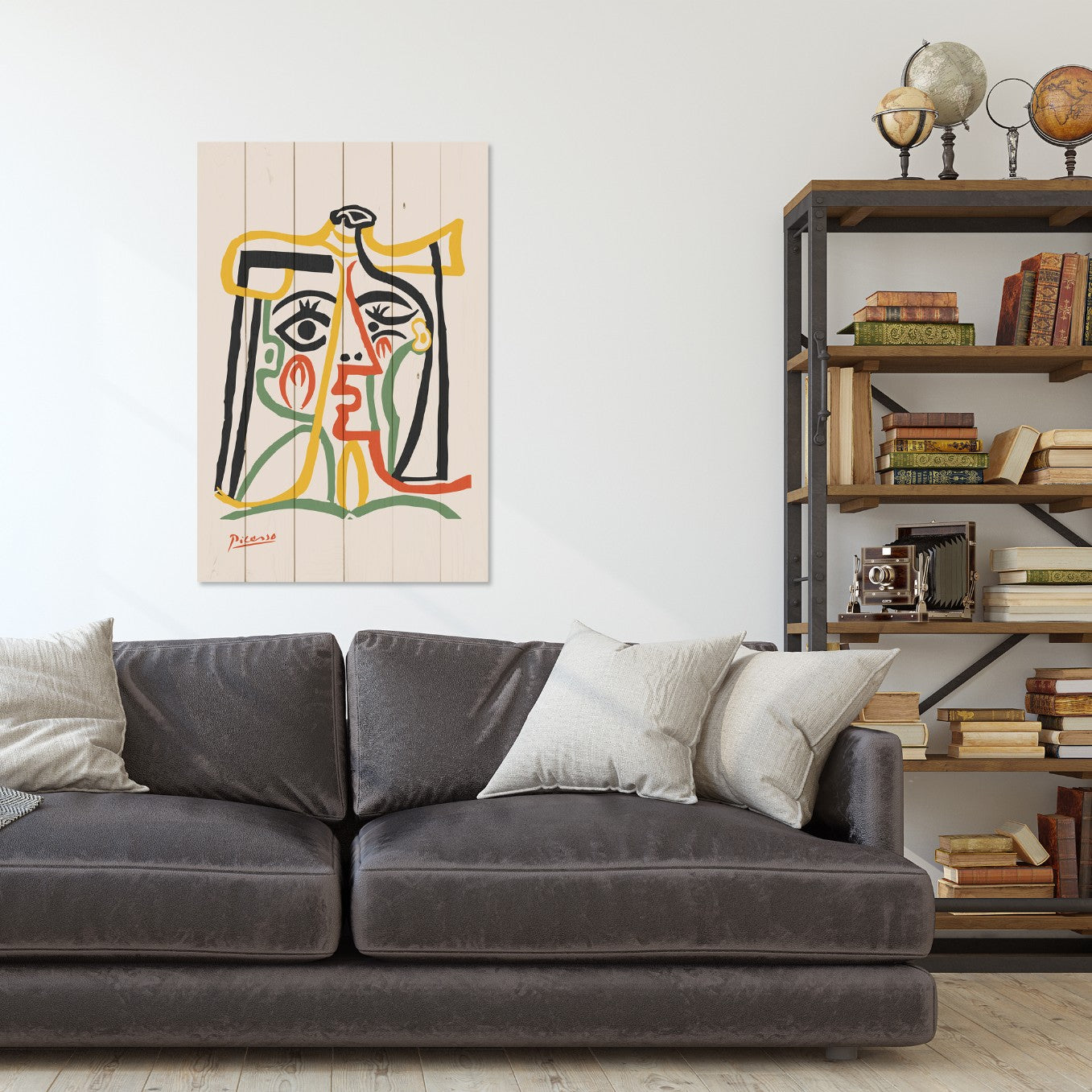 Obraz Wood Picasso Abstrakt 3-30x30 cm
