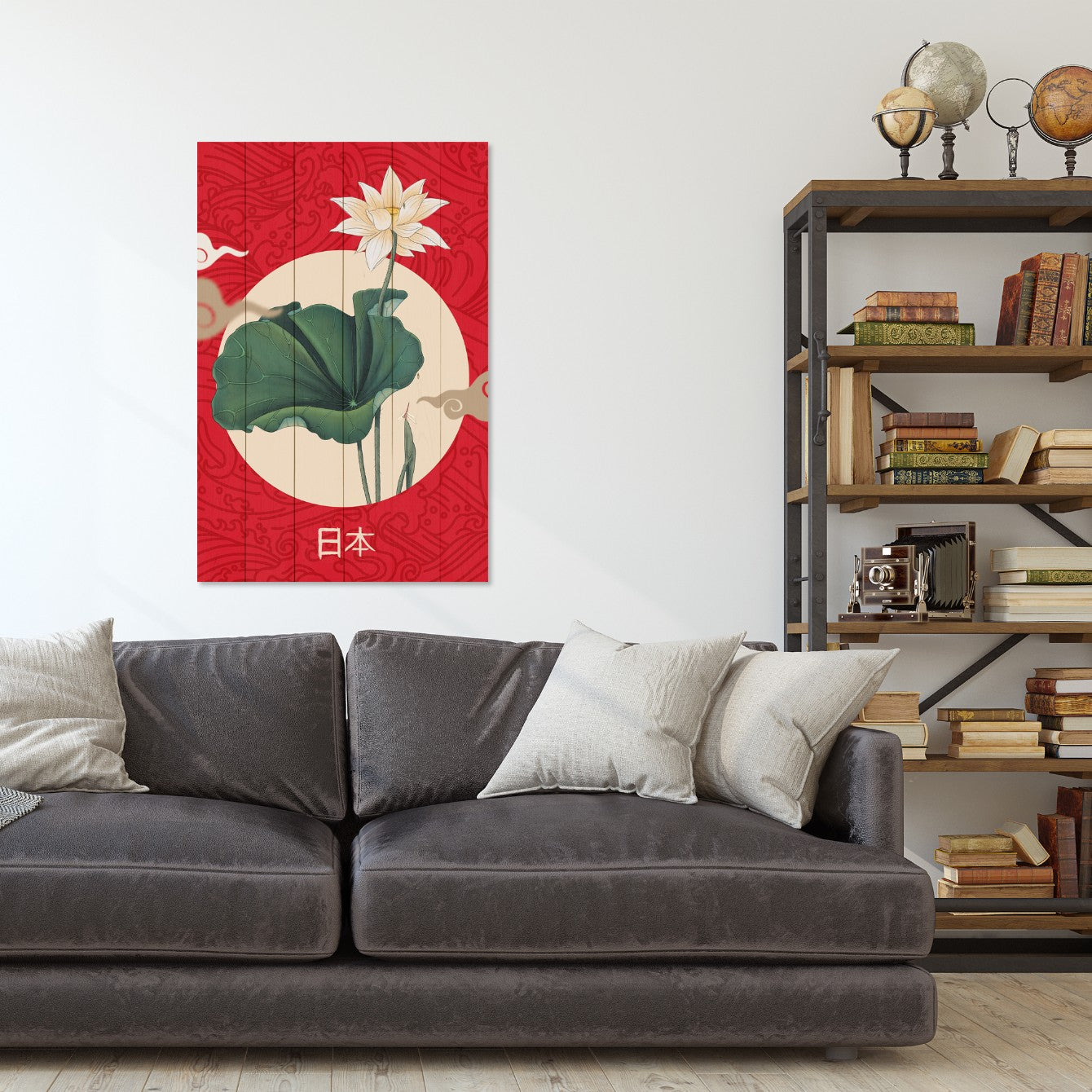 Obraz Wood Japanese Koláž Červená-50x70 cm