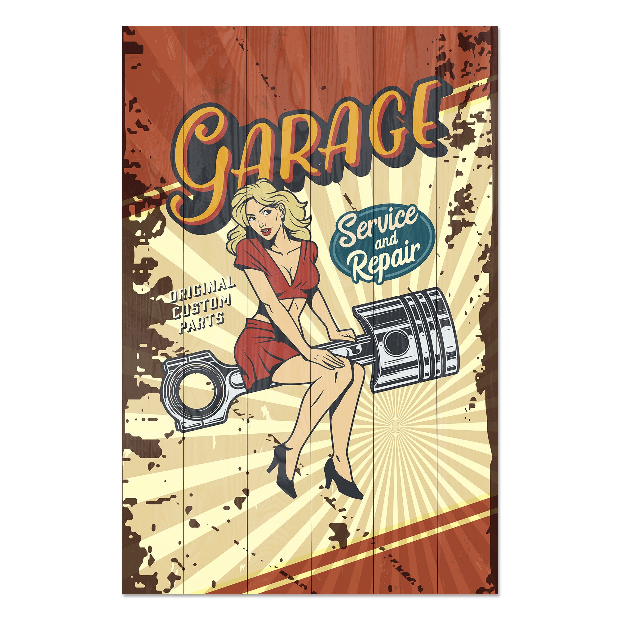 Wood Picture Garage Service and Repair-50x70 cm