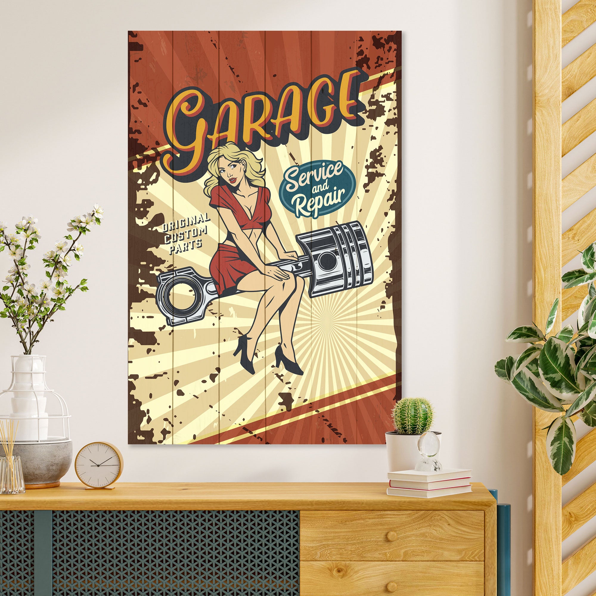 Wood Picture Garage Service and Repair-70x90 cm