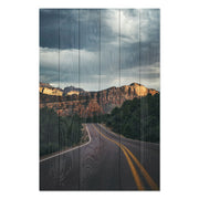 Wood Scenic Road in the Mountains Painting-40x60 cm