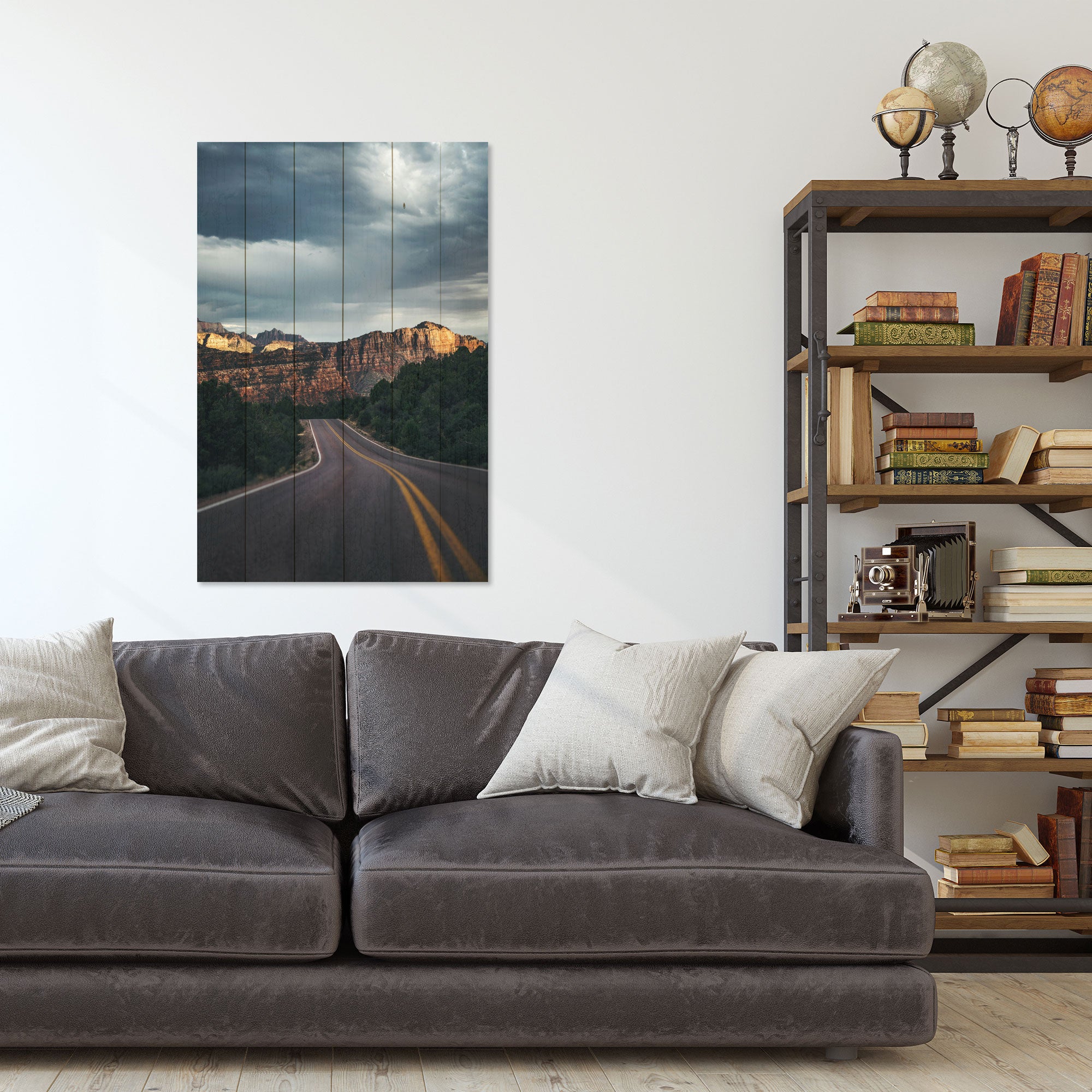 Obraz Wood Malebná cesta v horách-60x90 cm