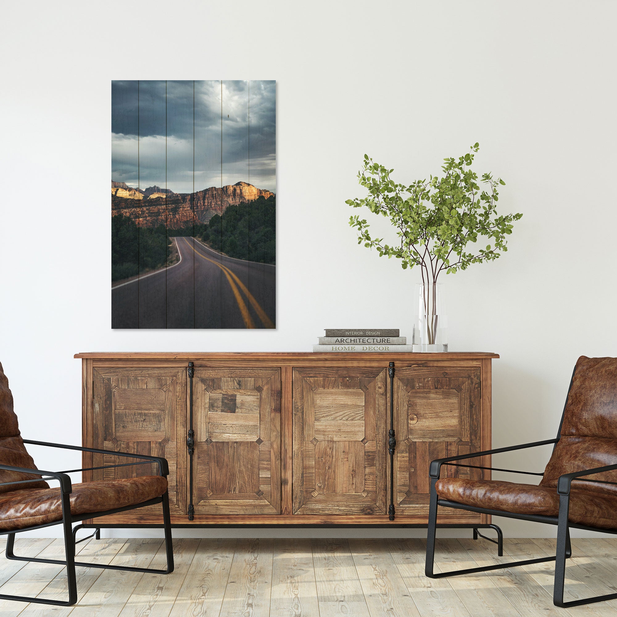 Wood Scenic Road in the Mountains Painting