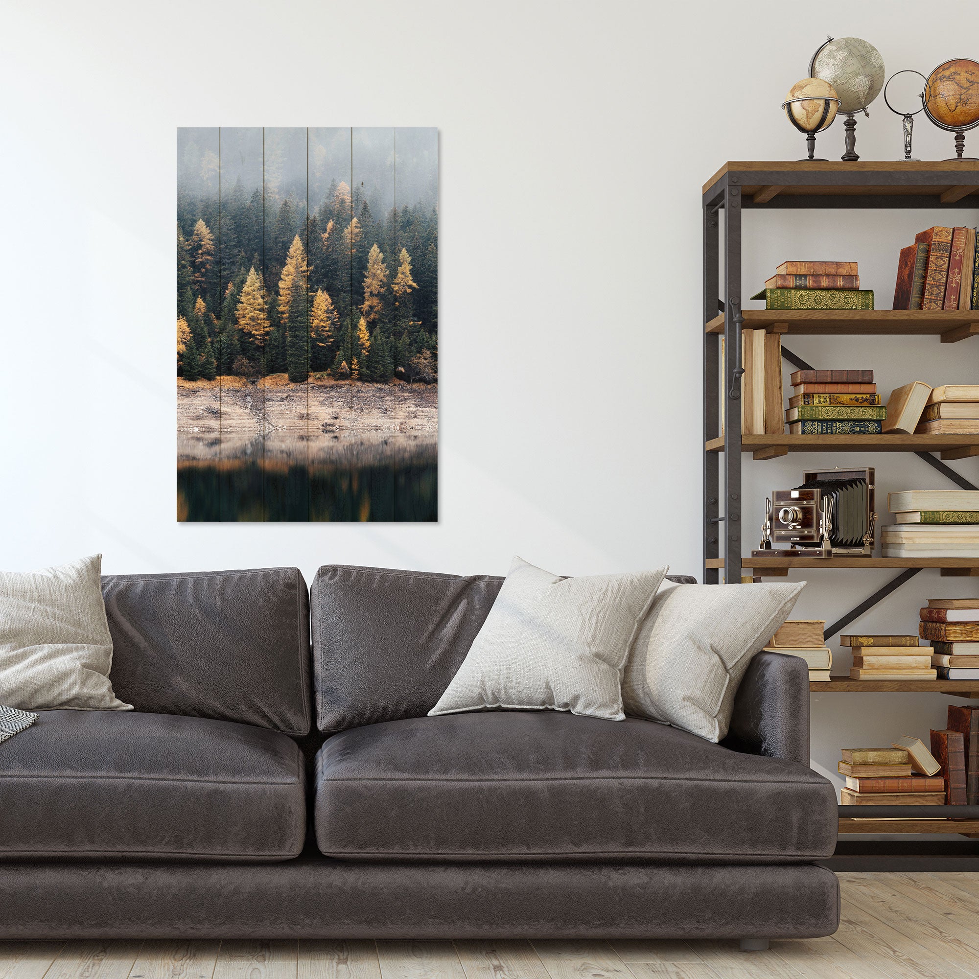 Obraz Wood Mlžný les-50x70 cm