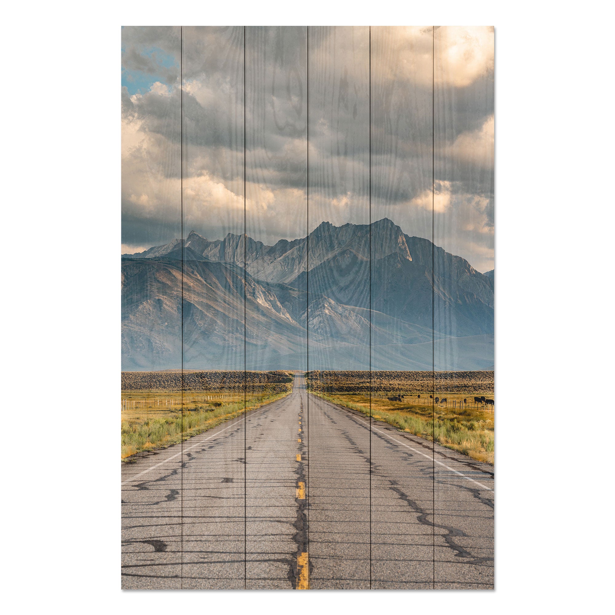 Wood Picture Long Road-30x40 cm