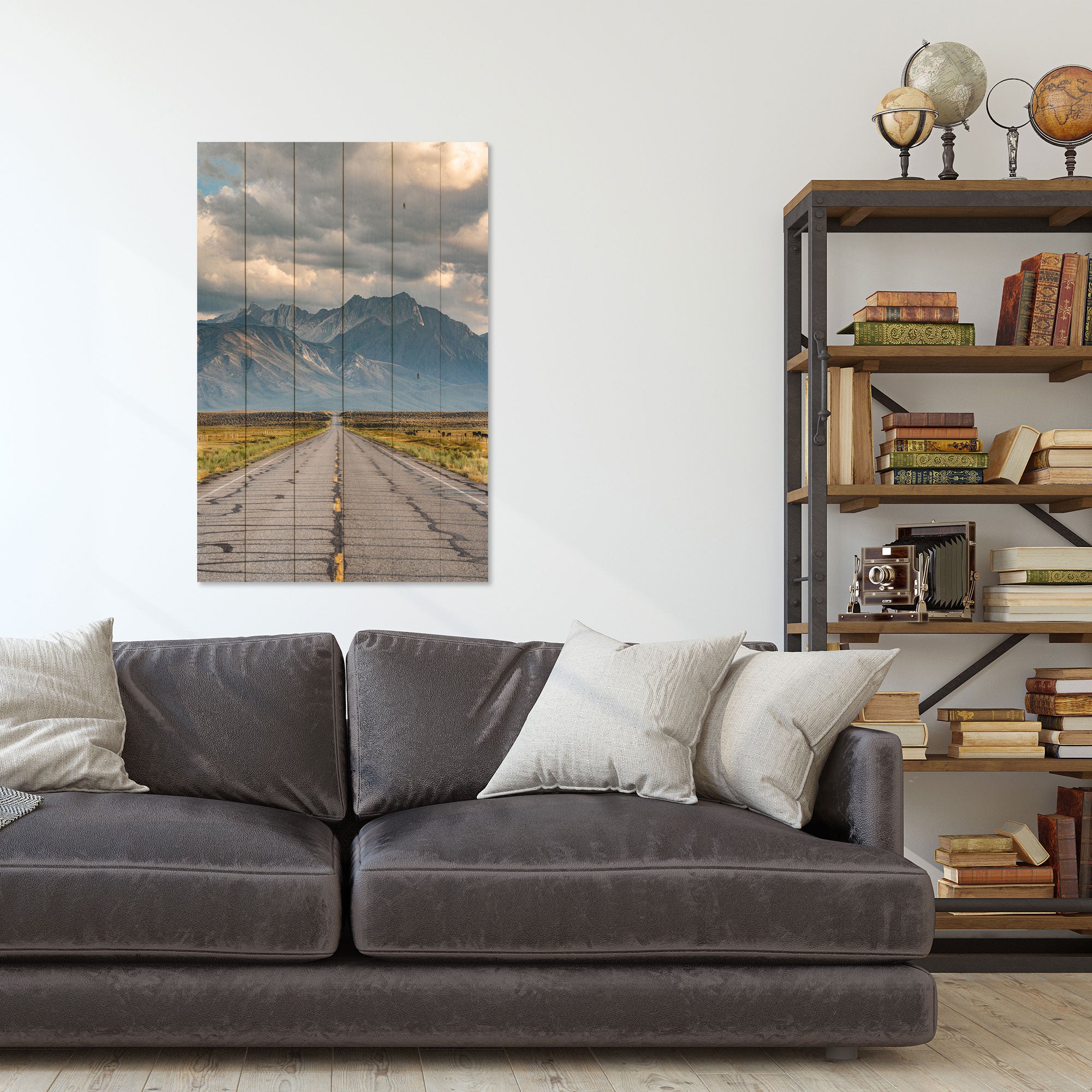 Wood Picture Long Road-30x40 cm