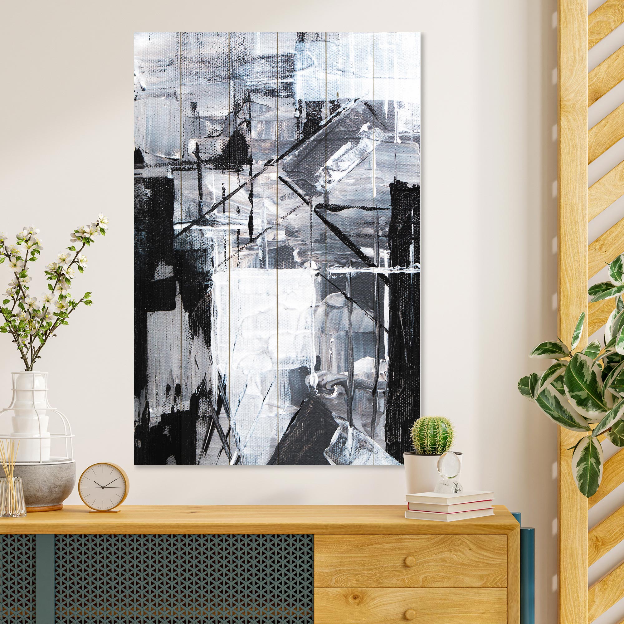 Wood Picture Geometric Shapes-50x70 cm