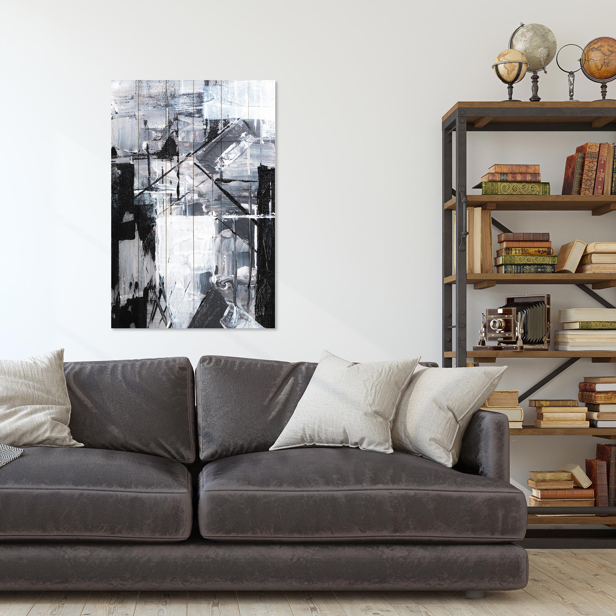 Wood Picture Geometric Shapes-50x70 cm