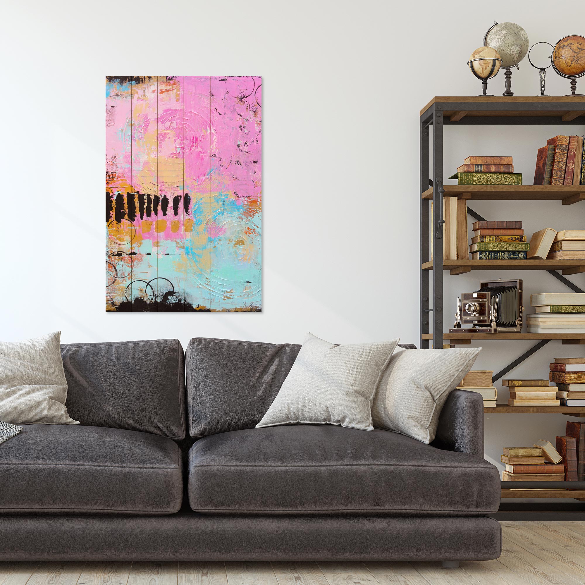 Obraz Wood Farebné ťahy štetcom-40x60 cm