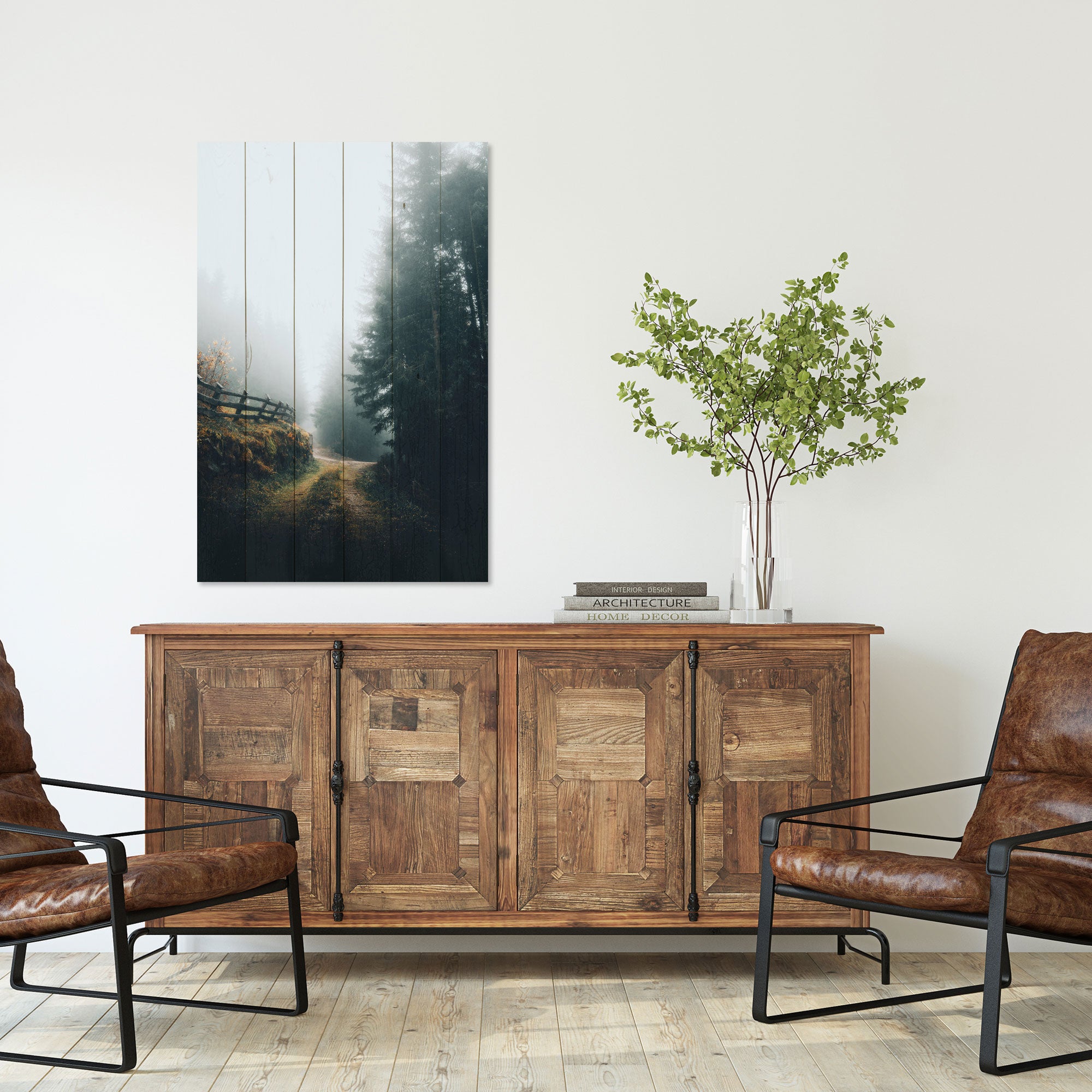 Obraz Wood Foggy Landscape-30x40 cm