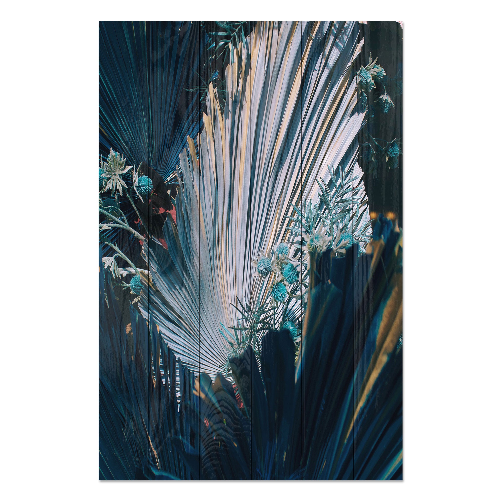 Wood Floral Composition Painting-60x90 cm