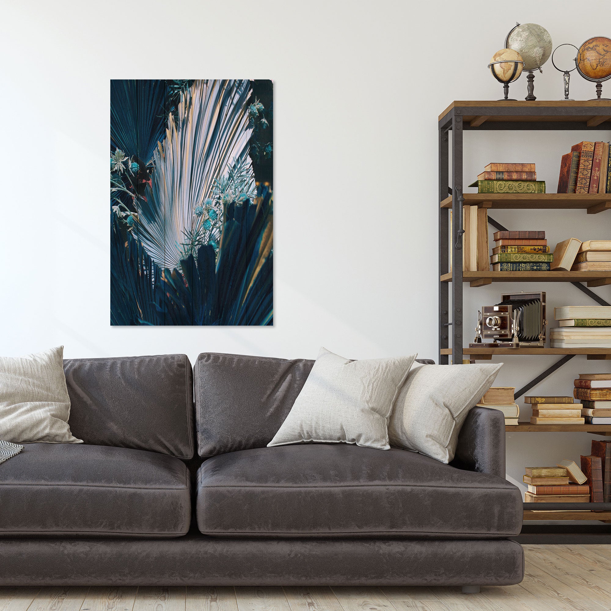Wood Floral Composition Painting-60x90 cm