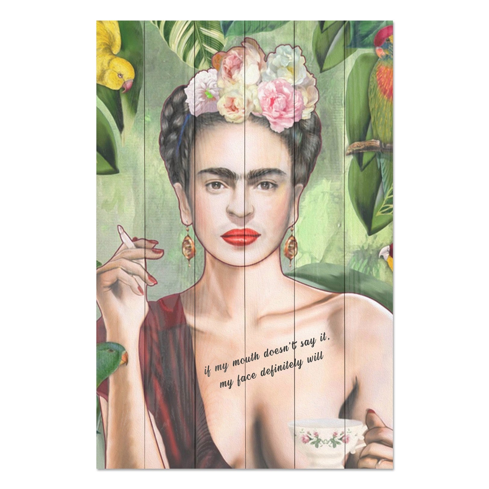 Obraz Wood Frida-30x40 cm