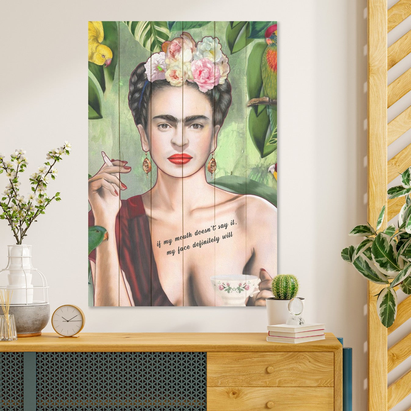 Obraz Dřevo Frida-20x30 cm