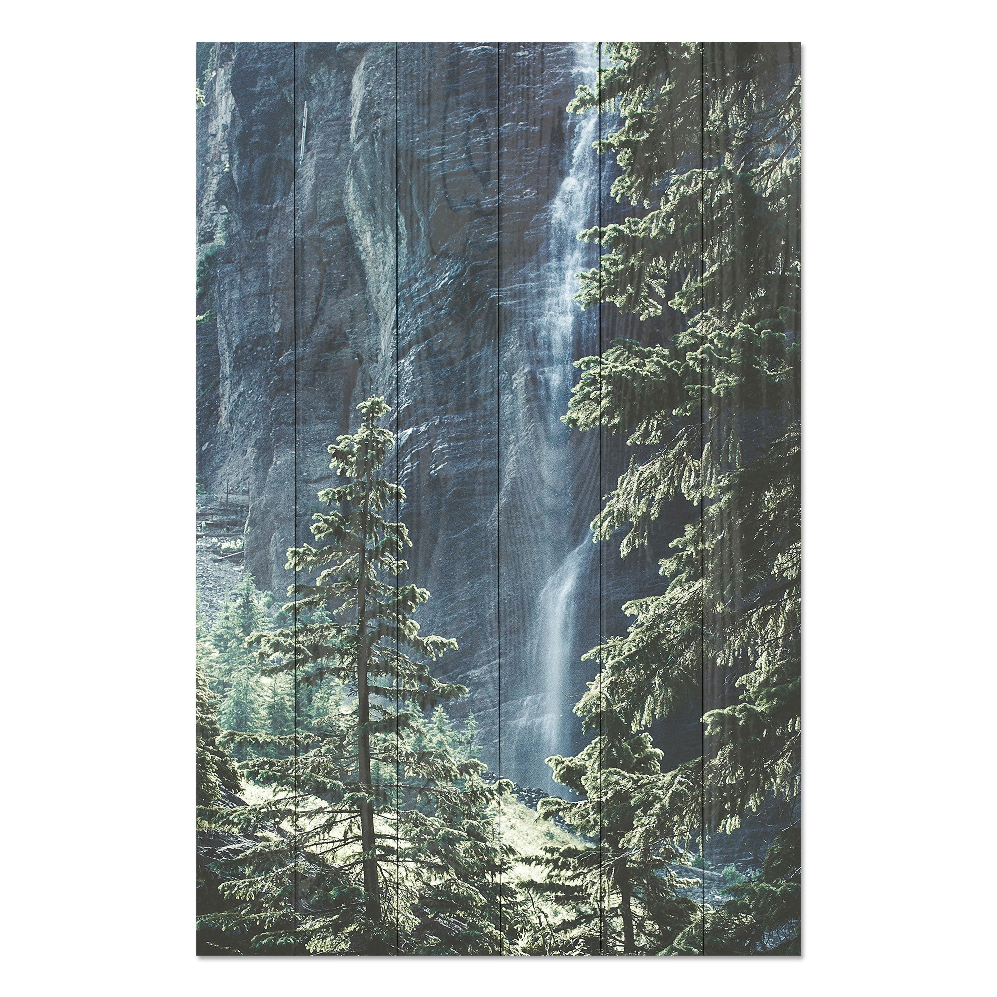 Obraz Dřevo Les Vodopád-20x30 cm